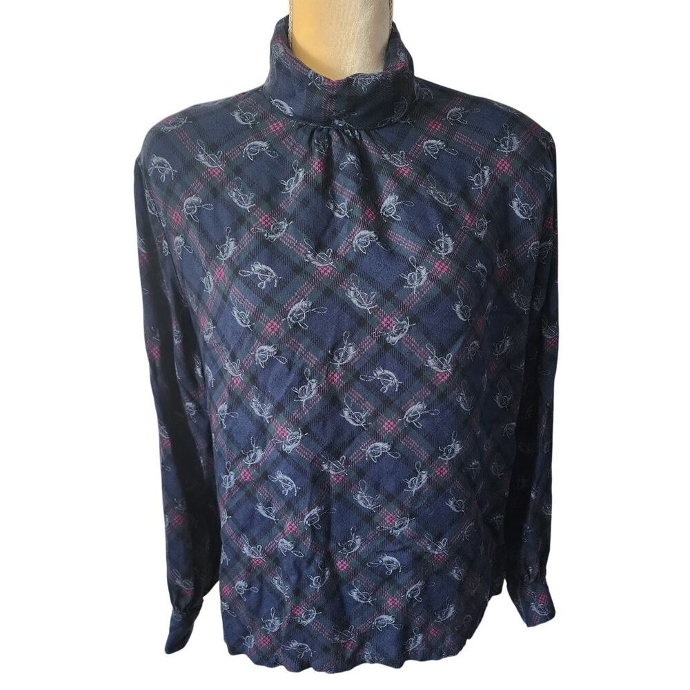 Pendleton Country Sophisticates mandarin pleated collar Wool Blend Plus Size 14